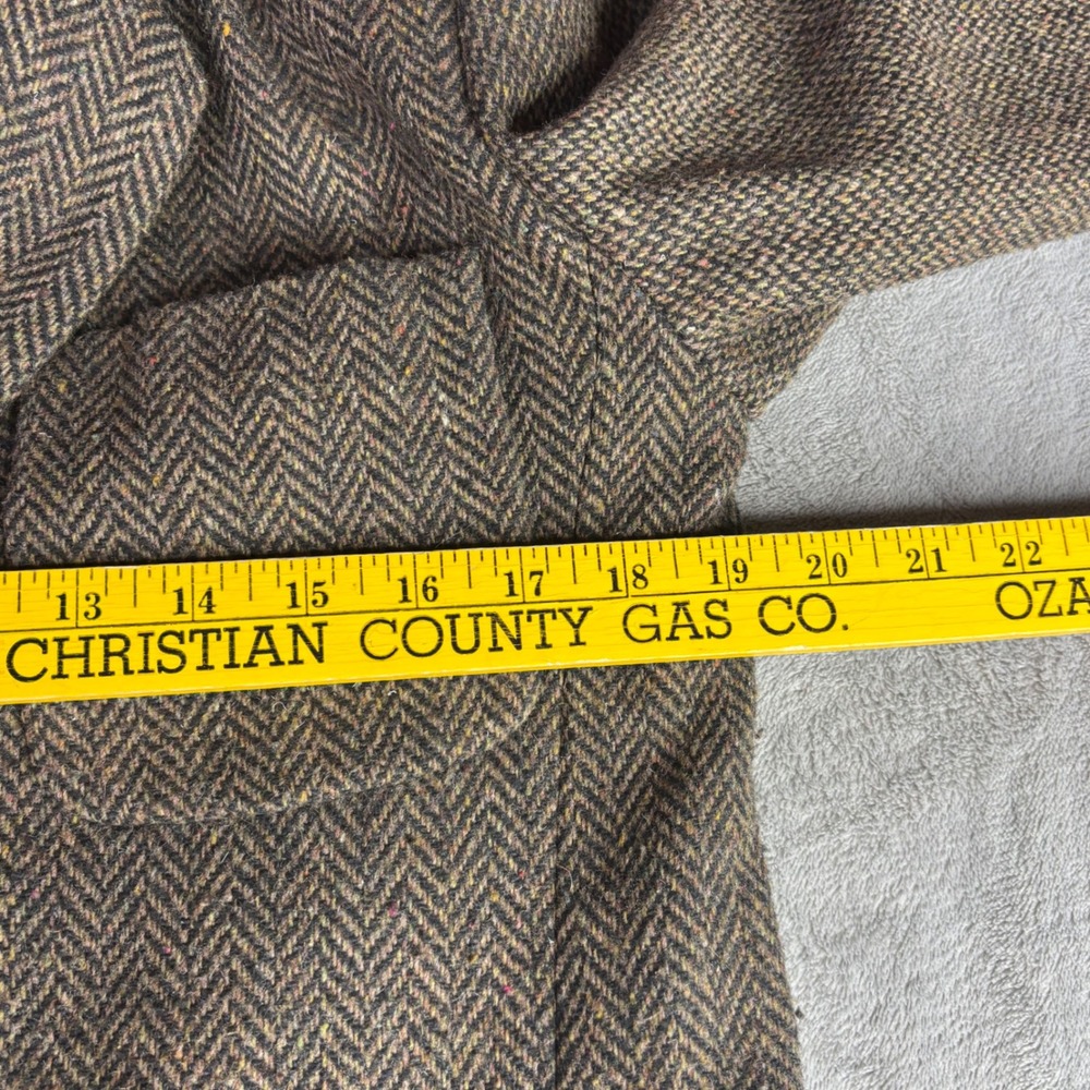 Vtg Limited Blazer Mens S 36R Brown Herringbone Wool Blend Suede Tweed‎ Jacket - Picture 5 of 11